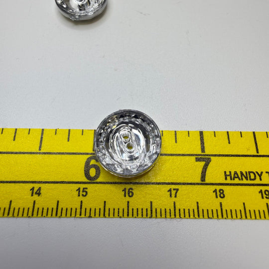 2 Hole Button - 15MM Plastic - Translucent Silver - 4 Pack - True Deadstock supplies Fabric by private - Sustainable Textile | FABCYCLE