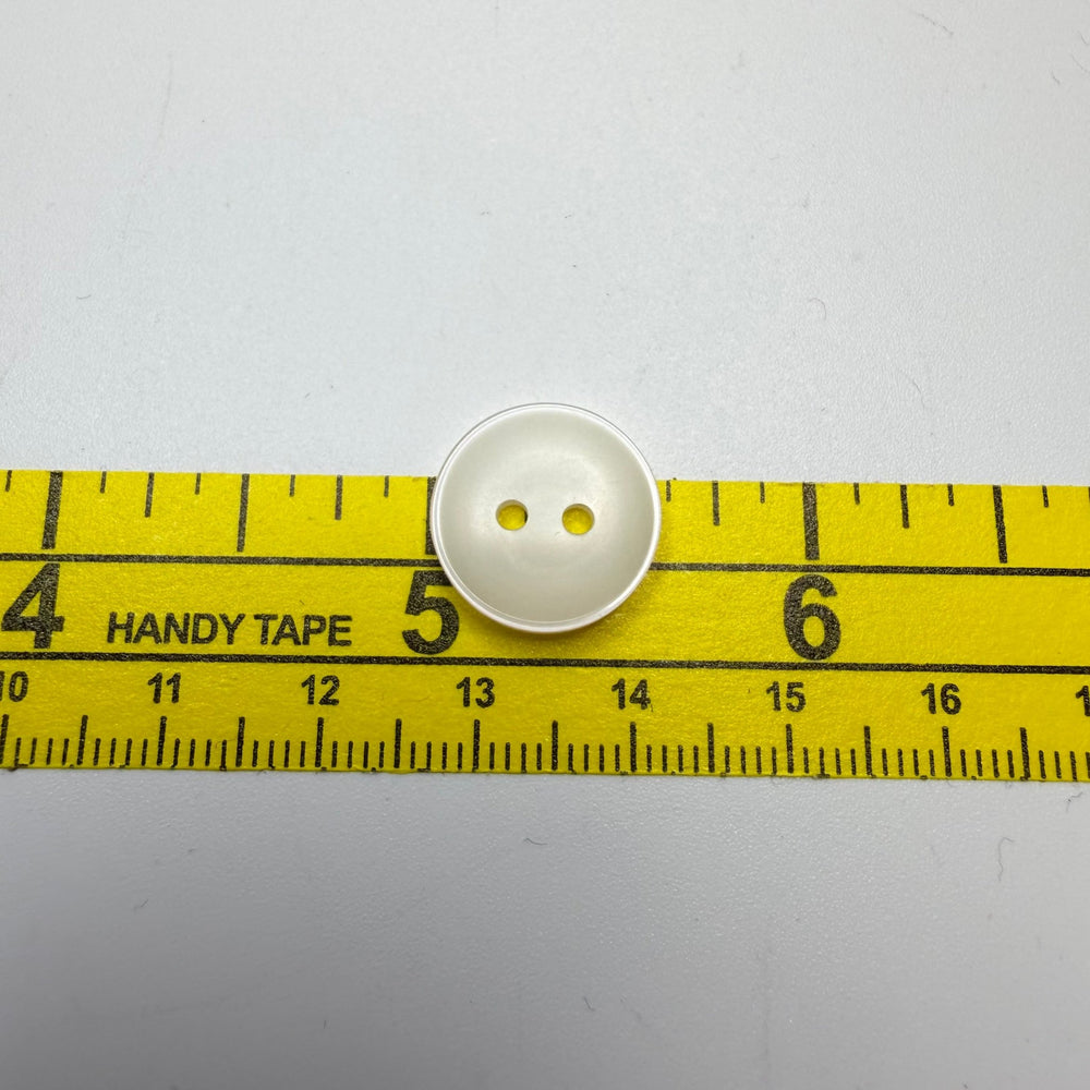 2 Hole Button - 15MM Plastic - Translucent White - 2 Pack - True Deadstock supplies Fabric by private - Sustainable Textile | FABCYCLE
