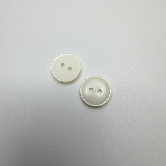 2 Hole Button - 15MM Plastic - Translucent White - 2 Pack - True Deadstock supplies Fabric by private - Sustainable Textile | FABCYCLE