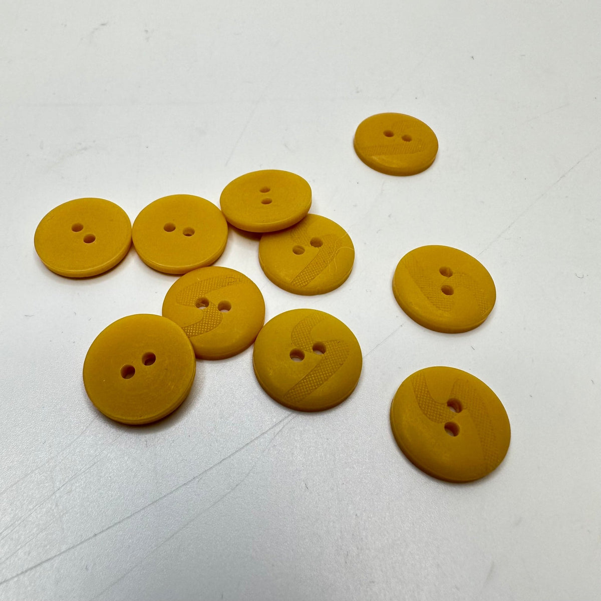 2 Hole Button - 15MM Plastic - Yellow - 10 Pack - True Deadstock supplies Fabric by private - Sustainable Textile | FABCYCLE