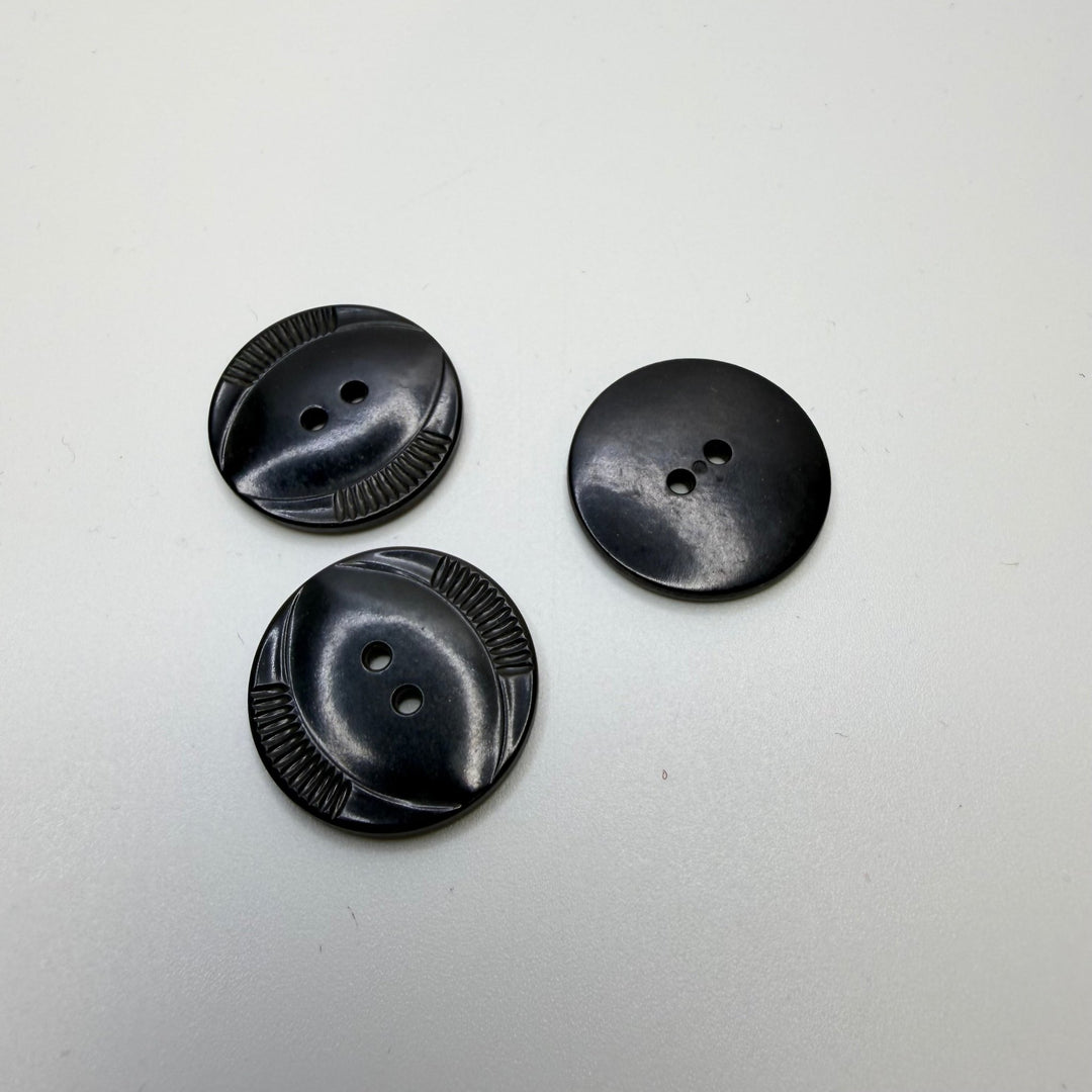2 Hole Button - 20MM Plastic - Black - 3 Pack - True Deadstock supplies Fabric by private - Sustainable Textile | FABCYCLE