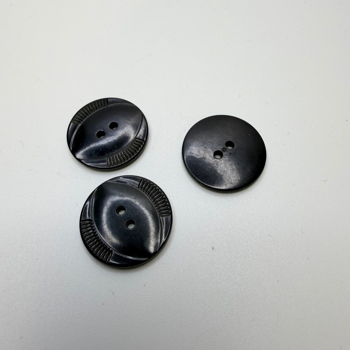 2 Hole Button - 20MM Plastic - Black - 3 Pack - True Deadstock supplies Fabric by private - Sustainable Textile | FABCYCLE