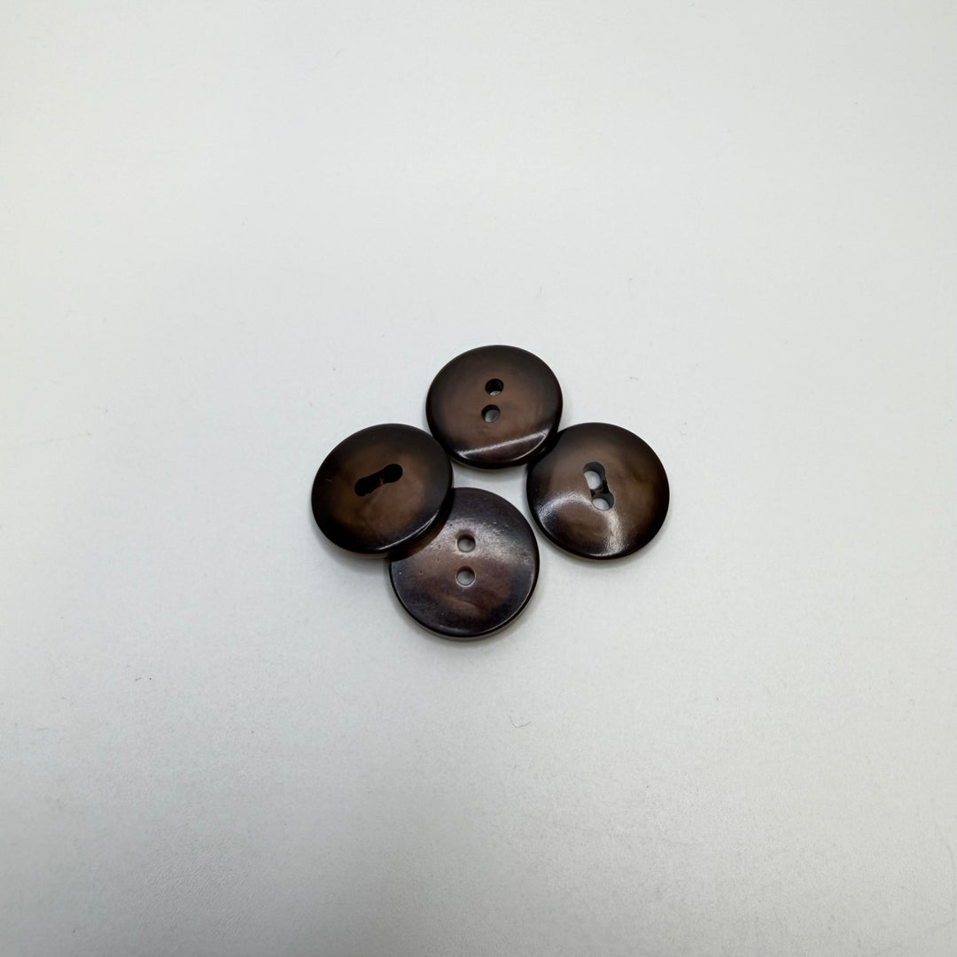 2 Hole Button - 20MM Plastic - Brown/Burgundy - 4 Pack - True Deadstock supplies Fabric by private - Sustainable Textile | FABCYCLE