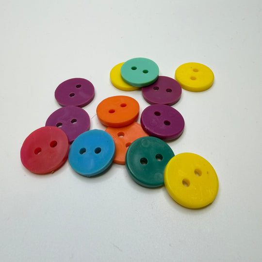 2 Hole Button - 20MM Plastic - Multi - 12 Pack - True Deadstock supplies Fabric by private - Sustainable Textile | FABCYCLE