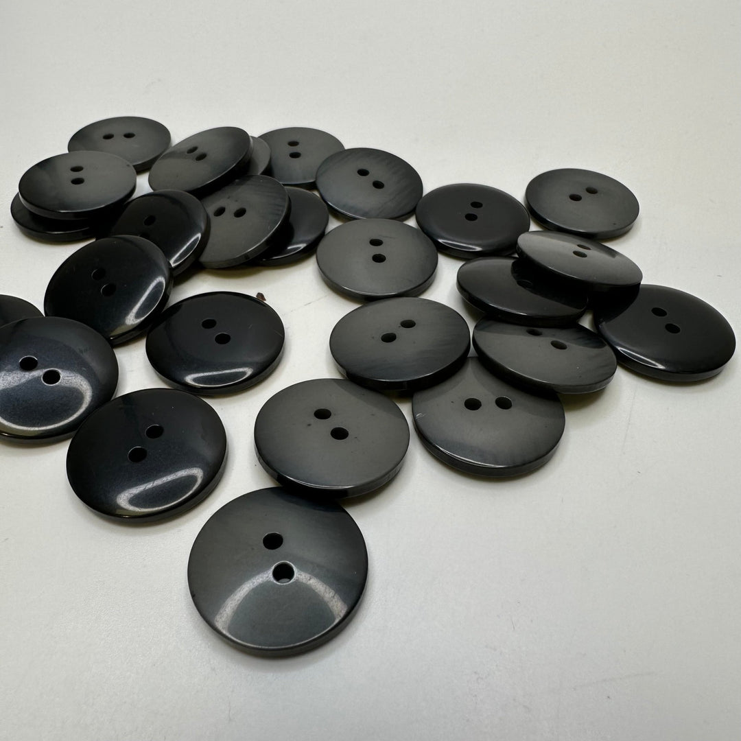 2 Hole Button - 22MM Plastic - Grey - True Deadstock supplies Fabric by private - Sustainable Textile | FABCYCLE