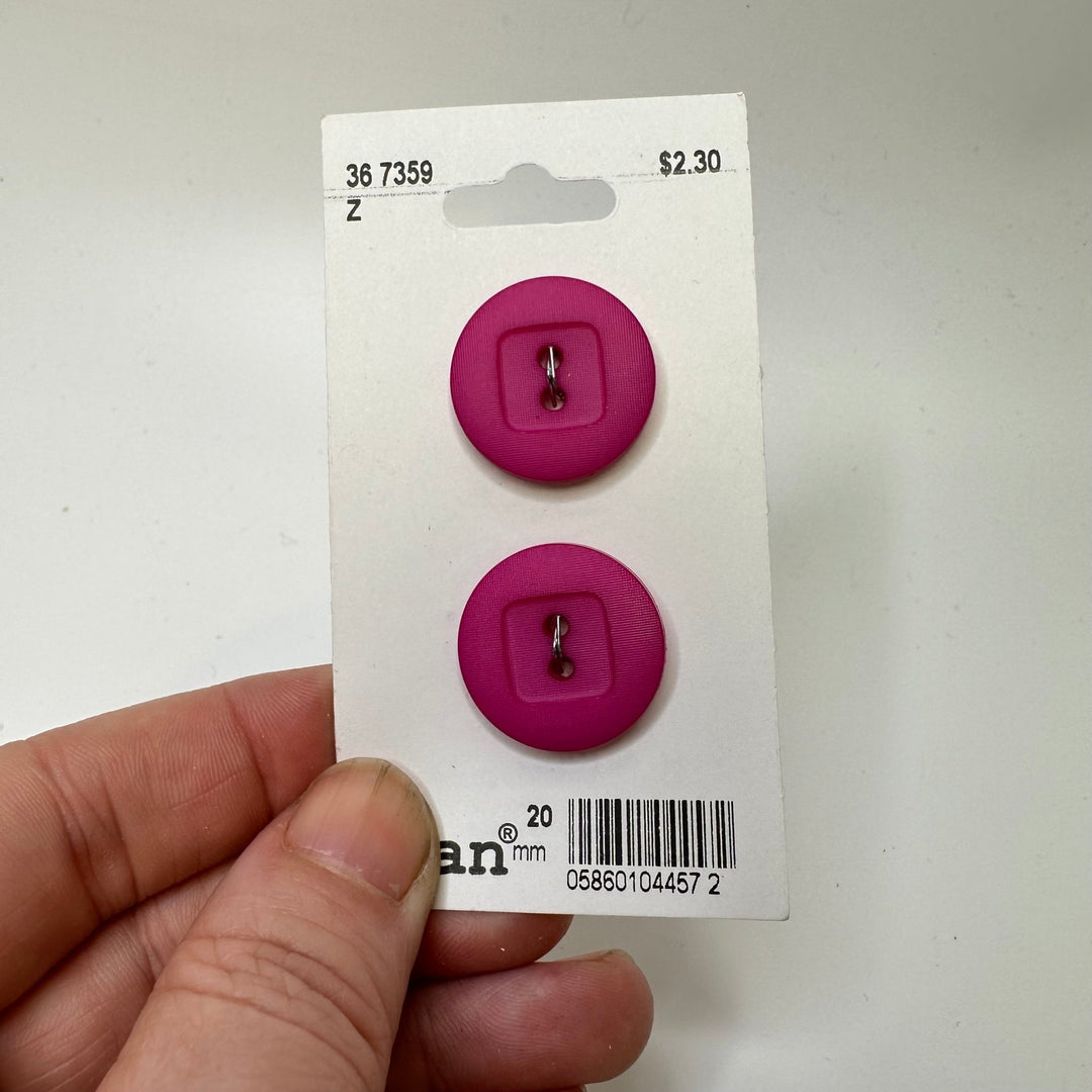 2 Hole Button - 23MM Plastic - Red - 2 Pack - True Deadstock supplies Fabric by private - Sustainable Textile | FABCYCLE