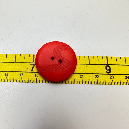 2 Hole Button - 24MM Plastic - Coral Red - 4 Pack - True Deadstock supplies Fabric by private - Sustainable Textile | FABCYCLE