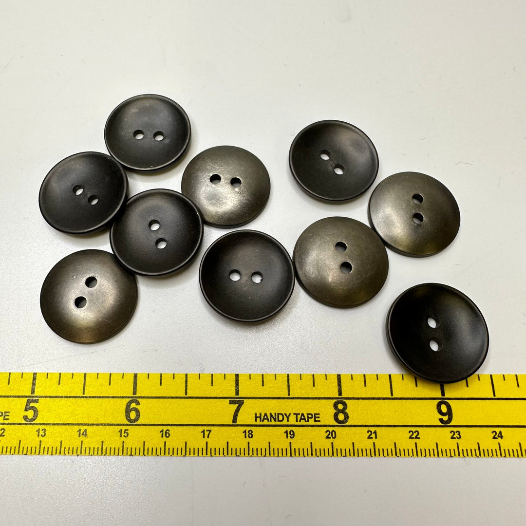 2 Hole Button - 25MM Metal - Dark Grey - 10 Pack - True Deadstock supplies Fabric by private - Sustainable Textile | FABCYCLE