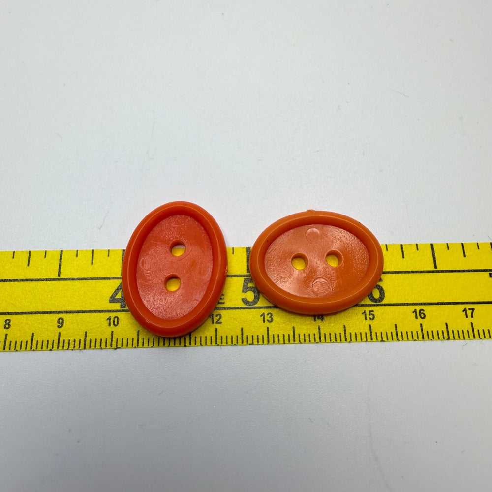 2 Hole Button - 25MM Plastic - Orange - 2 Pack - True Deadstock supplies Fabric by private - Sustainable Textile | FABCYCLE