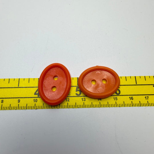 2 Hole Button - 25MM Plastic - Orange - 2 Pack - True Deadstock supplies Fabric by private - Sustainable Textile | FABCYCLE