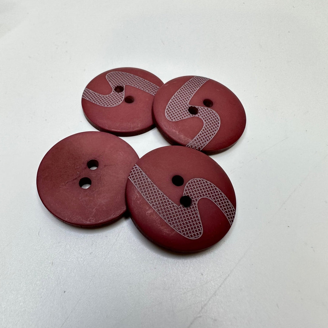 2 Hole Button - 25MM Plastic - Purple Mauve - 4 Pack - True Deadstock supplies Fabric by private - Sustainable Textile | FABCYCLE