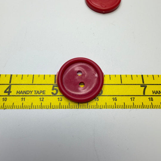 2 Hole Button - 25MM Plastic - Red - 2 Pack - True Deadstock supplies Fabric by private - Sustainable Textile | FABCYCLE
