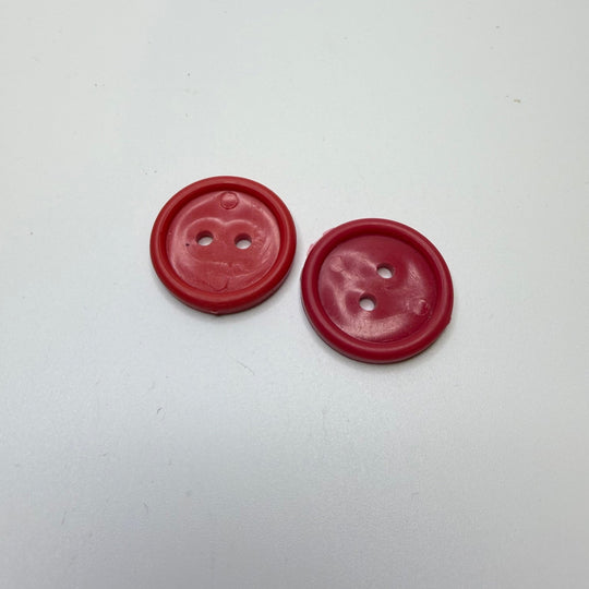 2 Hole Button - 25MM Plastic - Red - 2 Pack - True Deadstock supplies Fabric by private - Sustainable Textile | FABCYCLE
