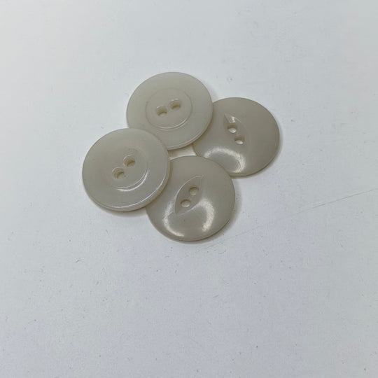 2 Hole Button - 25MM Plastic - White/Cream - 4 Pack - True Deadstock supplies Fabric by private - Sustainable Textile | FABCYCLE