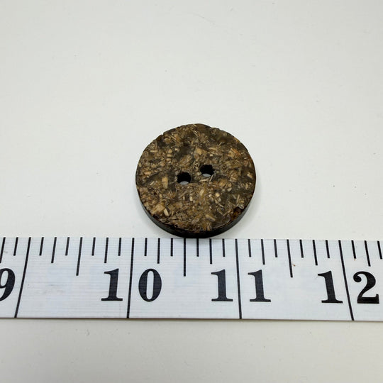 2 Hole Button - 30MM - Brown/Beige - True Deadstock supplies Fabric by private - Sustainable Textile | FABCYCLE