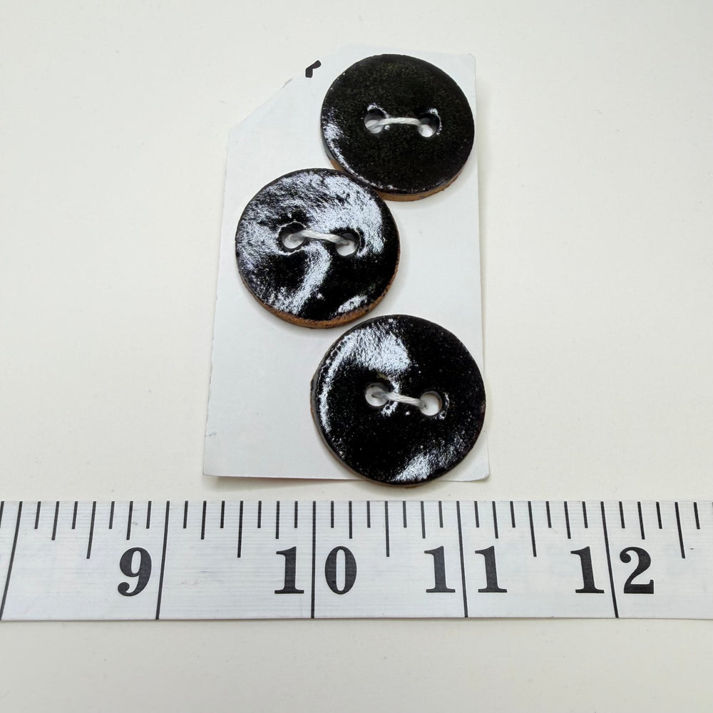 2 Hole Button - 30MM - Dark Brown - 3 Pack - True Deadstock supplies Fabric by private - Sustainable Textile | FABCYCLE