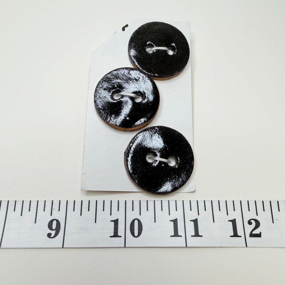 2 Hole Button - 30MM - Dark Brown - 3 Pack - True Deadstock supplies Fabric by private - Sustainable Textile | FABCYCLE