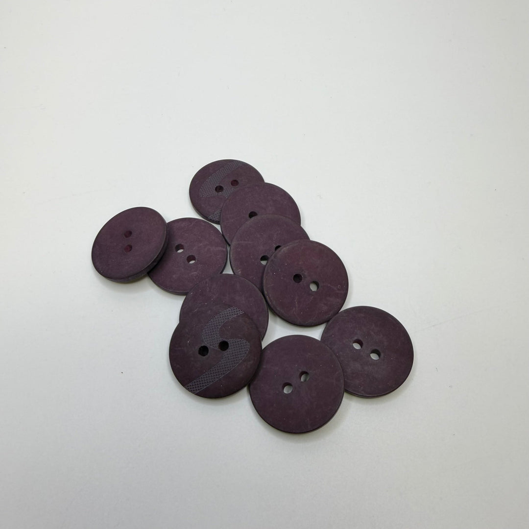 2 Hole Button - 30MM Plastic - Dark Purple - 10 Pack - True Deadstock supplies Fabric by private - Sustainable Textile | FABCYCLE