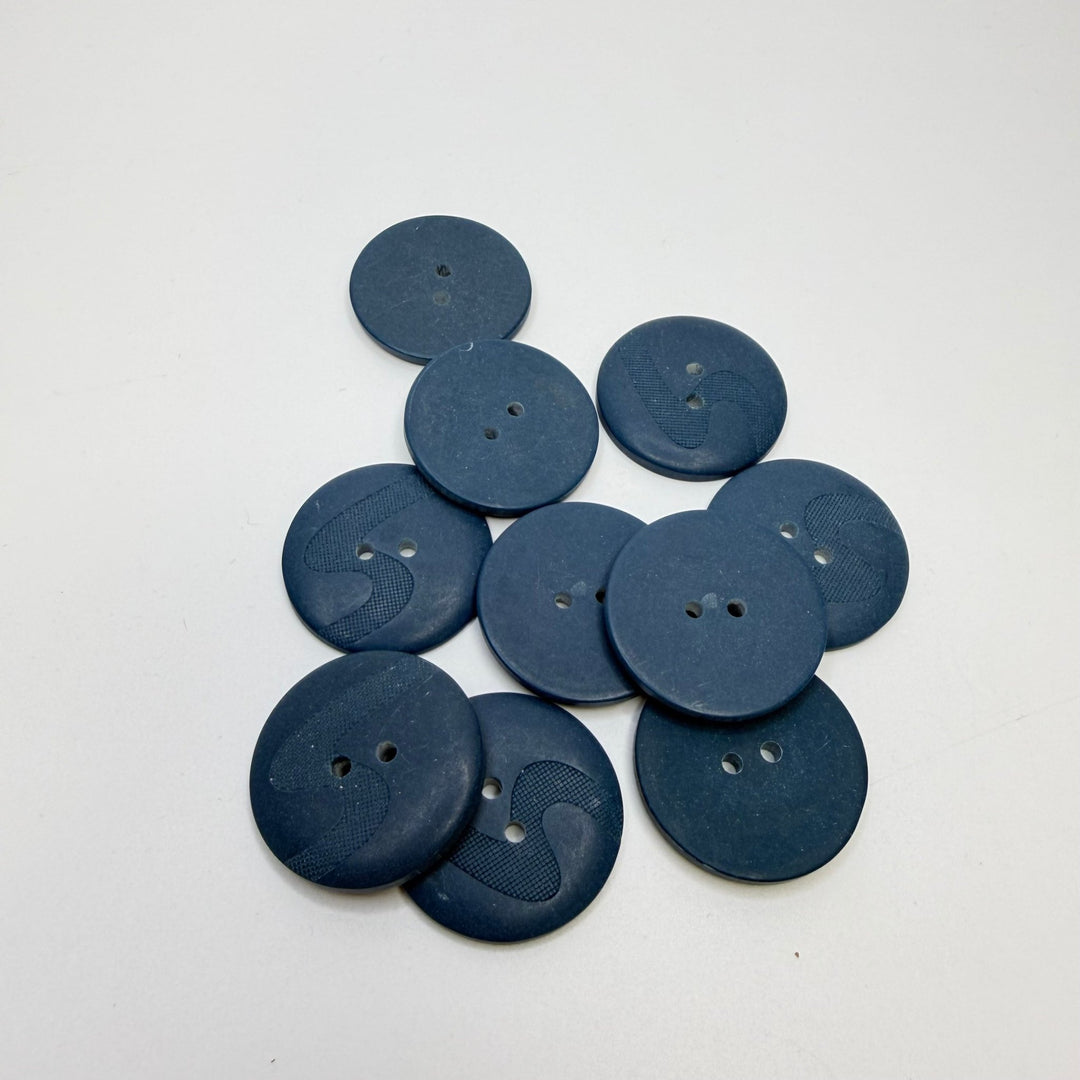 2 Hole Button - 30MM Plastic - Navy - 10 Pack - True Deadstock supplies Fabric by private - Sustainable Textile | FABCYCLE