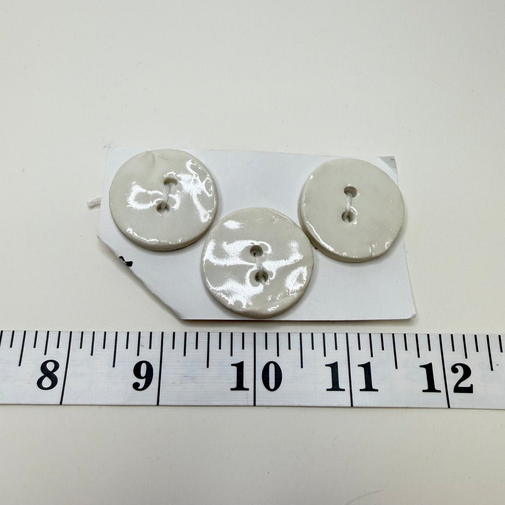 2 Hole Button - 30MM - White - 3 Pack - True Deadstock supplies Fabric by private - Sustainable Textile | FABCYCLE