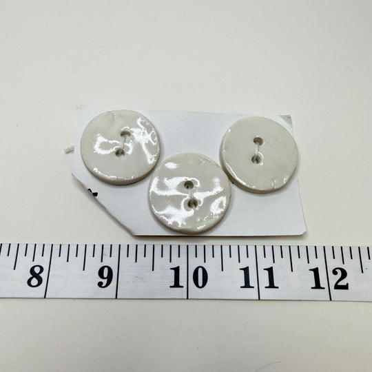 2 Hole Button - 30MM - White - 3 Pack - True Deadstock supplies Fabric by private - Sustainable Textile | FABCYCLE