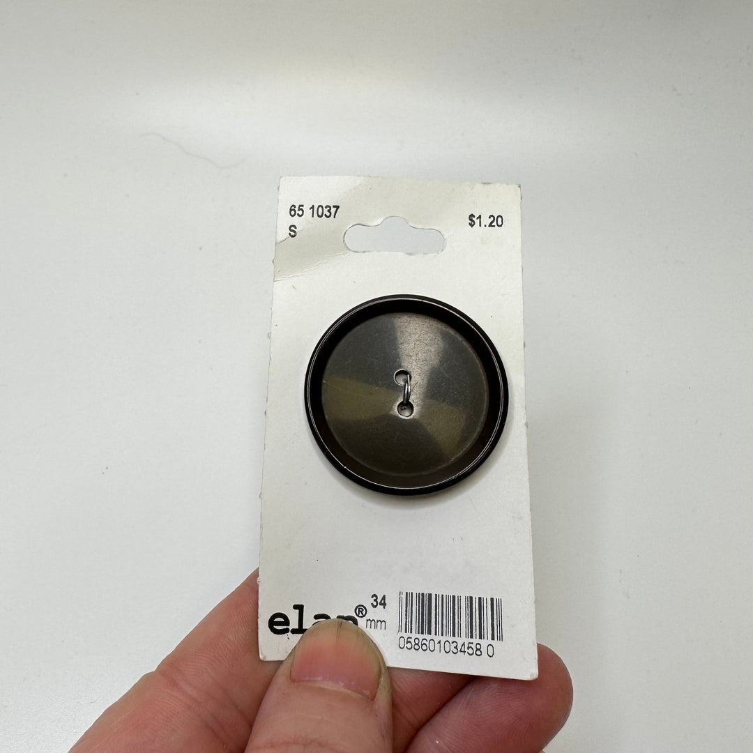 2 Hole Button - 34MM Plastic - Dark Brown - True Deadstock supplies Fabric by private - Sustainable Textile | FABCYCLE