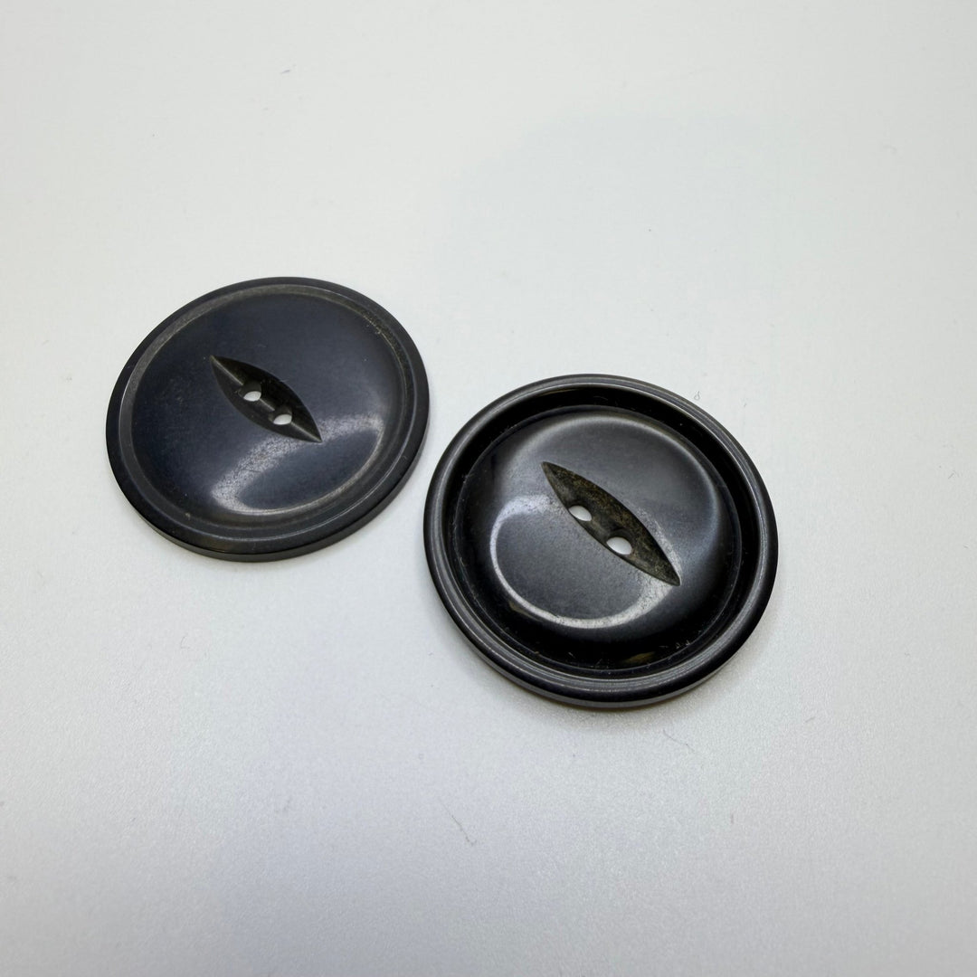2 Hole Button - 35MM Plastic - Black - 2 Pack - True Deadstock supplies Fabric by private - Sustainable Textile | FABCYCLE