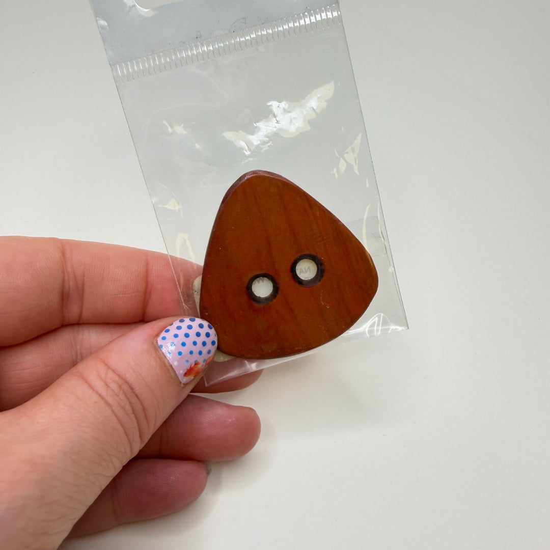2 Hole Button - 45MM Wood - Light Brown - True Deadstock supplies Fabric by private - Sustainable Textile | FABCYCLE