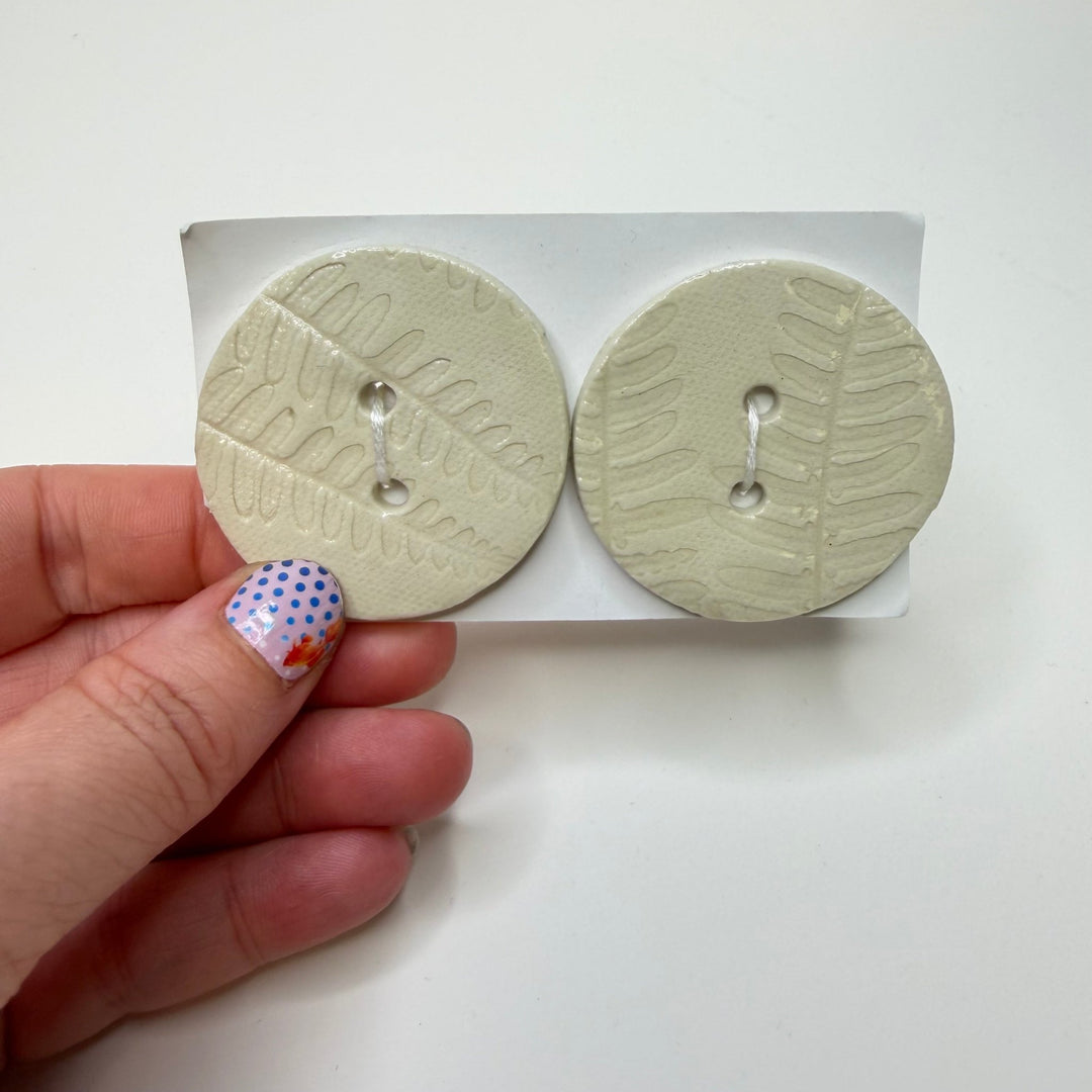 2 Hole Button - 50MM - Cream - 2 Pack - True Deadstock supplies Fabric by private - Sustainable Textile | FABCYCLE