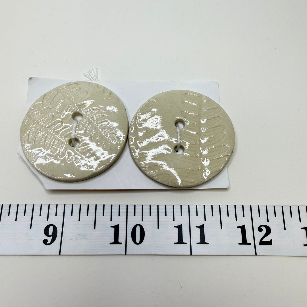 2 Hole Button - 50MM - Cream - 2 Pack - True Deadstock supplies Fabric by private - Sustainable Textile | FABCYCLE