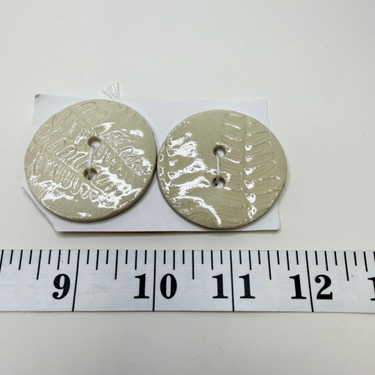 2 Hole Button - 50MM - Cream - 2 Pack - True Deadstock supplies Fabric by private - Sustainable Textile | FABCYCLE