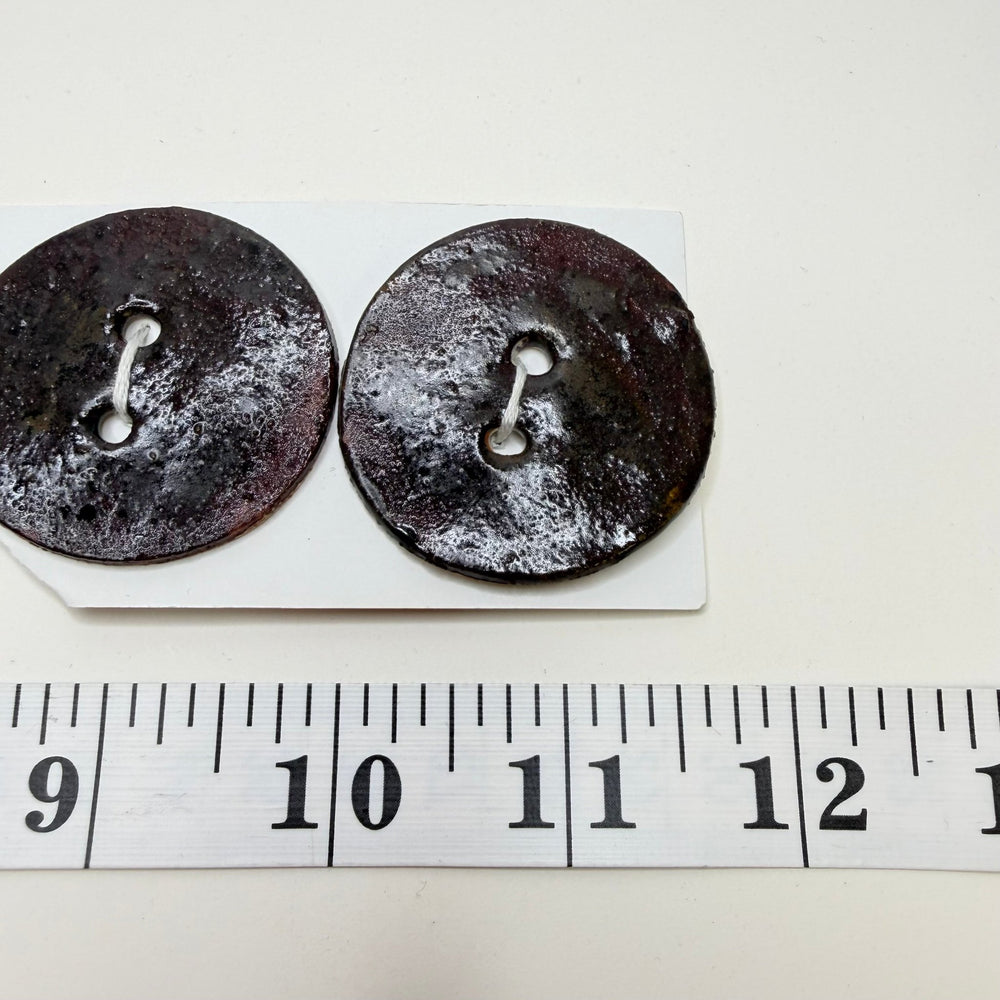 2 Hole Button - 50MM - Dark Brown - 2 Pack - True Deadstock supplies Fabric by private - Sustainable Textile | FABCYCLE