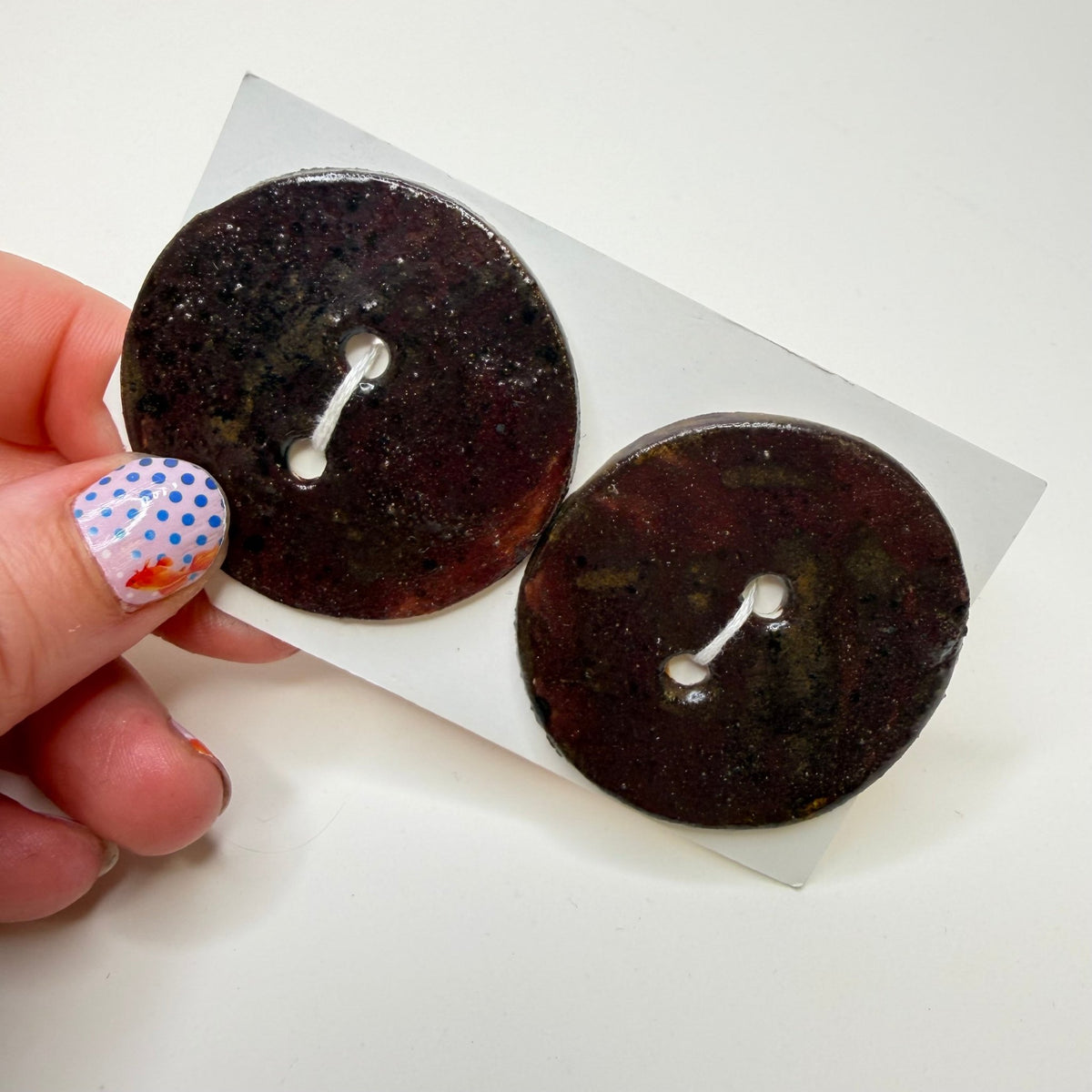 2 Hole Button - 50MM - Dark Brown - 2 Pack - True Deadstock supplies Fabric by private - Sustainable Textile | FABCYCLE