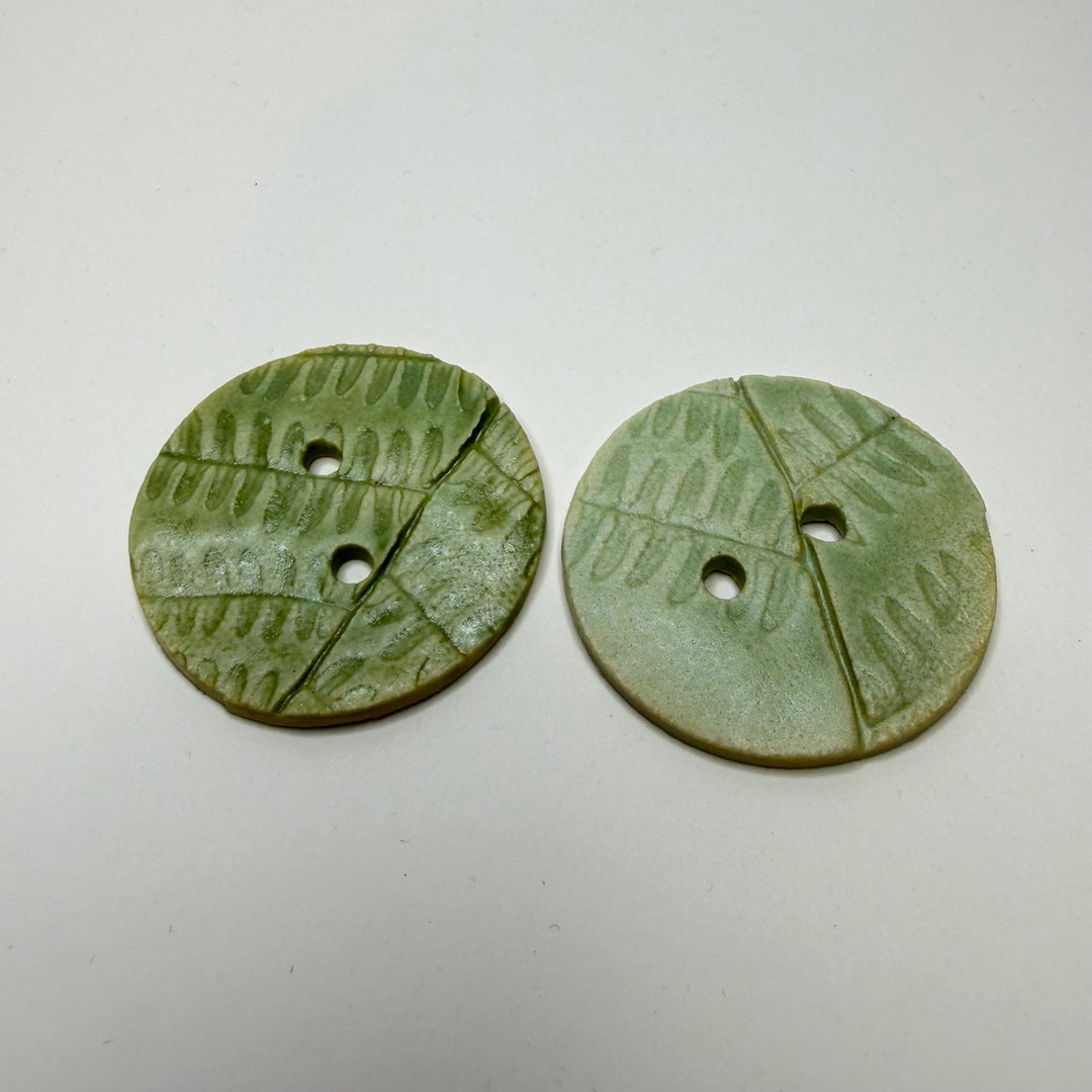 2 Hole Button - 50MM - Green - 2 Pack - True Deadstock supplies Fabric by private - Sustainable Textile | FABCYCLE