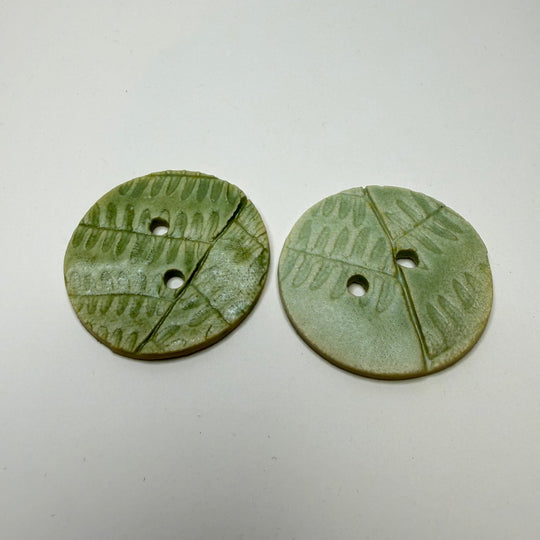 2 Hole Button - 50MM - Green - 2 Pack - True Deadstock supplies Fabric by private - Sustainable Textile | FABCYCLE