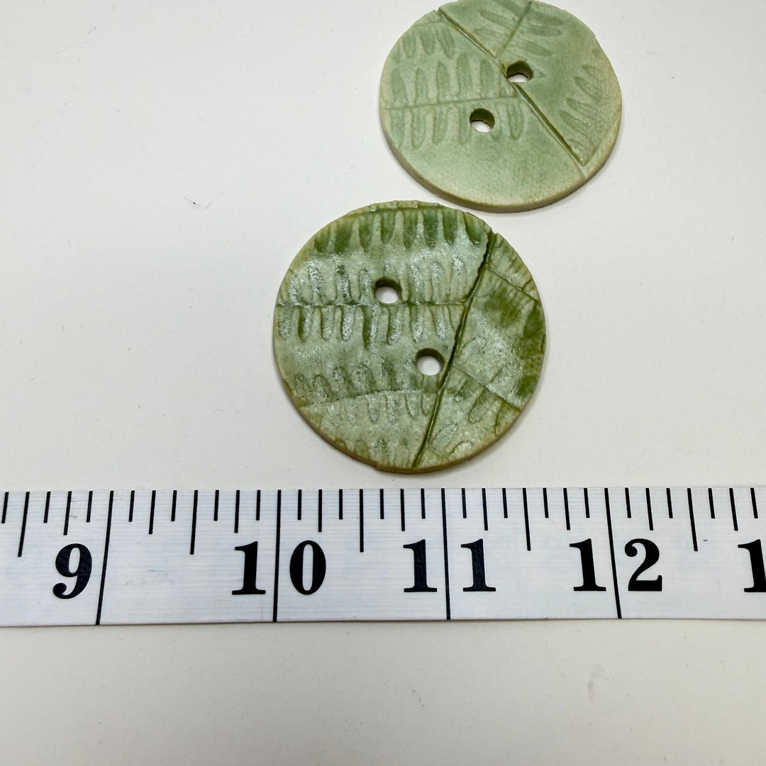 2 Hole Button - 50MM - Green - 2 Pack - True Deadstock supplies Fabric by private - Sustainable Textile | FABCYCLE