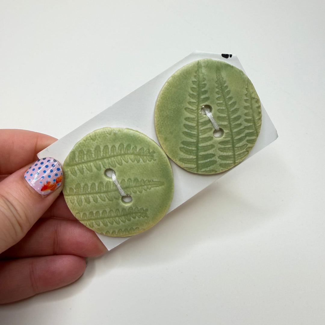 2 Hole Button - 50MM - Light Green - 2 Pack - True Deadstock supplies Fabric by private - Sustainable Textile | FABCYCLE