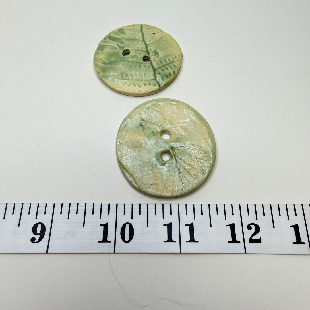 2 Hole Button - 50MM - Light Green - 2 Pack - True Deadstock supplies Fabric by private - Sustainable Textile | FABCYCLE