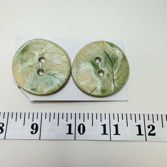 2 Hole Button - 50MM - Light Green - 2 Pack - True Deadstock supplies Fabric by private - Sustainable Textile | FABCYCLE