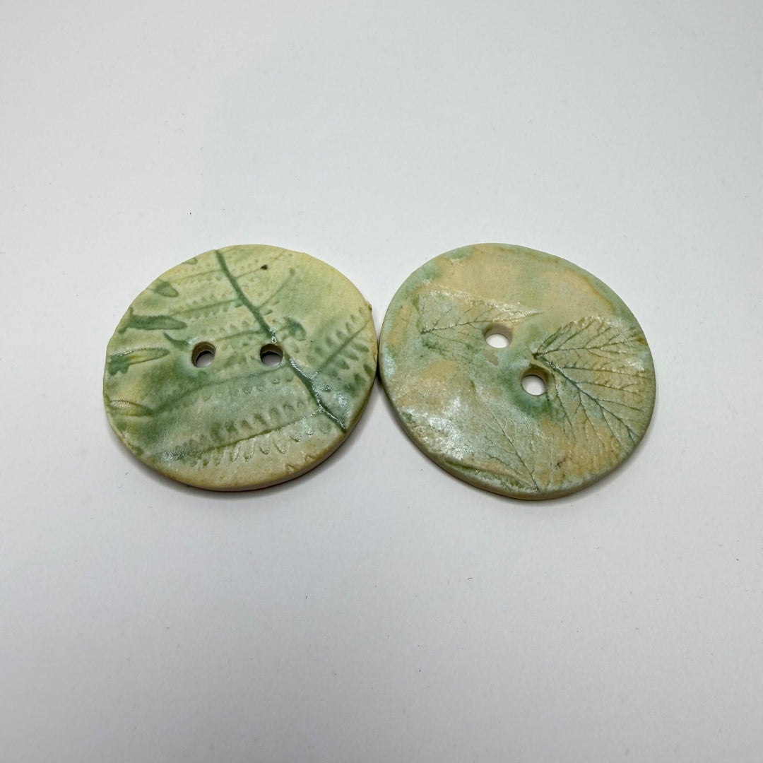 2 Hole Button - 50MM - Light Green - 2 Pack - True Deadstock supplies Fabric by private - Sustainable Textile | FABCYCLE