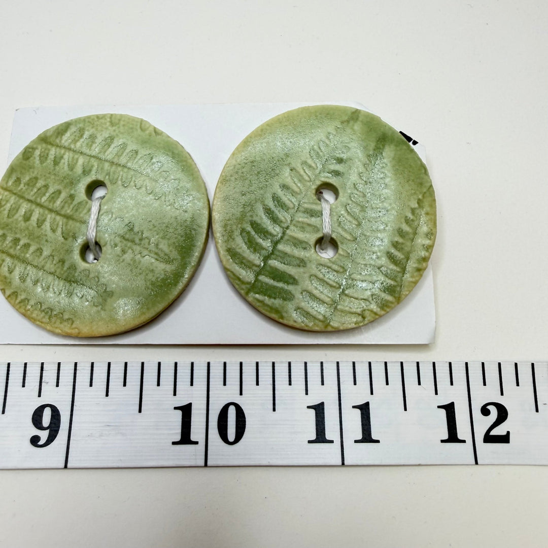 2 Hole Button - 50MM - Light Green - 2 Pack - True Deadstock supplies Fabric by private - Sustainable Textile | FABCYCLE