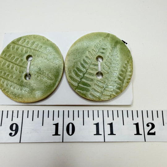 2 Hole Button - 50MM - Light Green - 2 Pack - True Deadstock supplies Fabric by private - Sustainable Textile | FABCYCLE