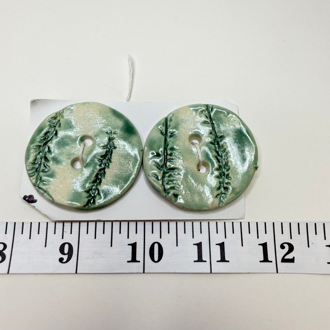 2 Hole Button - 50MM - Light Green - 2 Pack. - True Deadstock supplies Fabric by private - Sustainable Textile | FABCYCLE