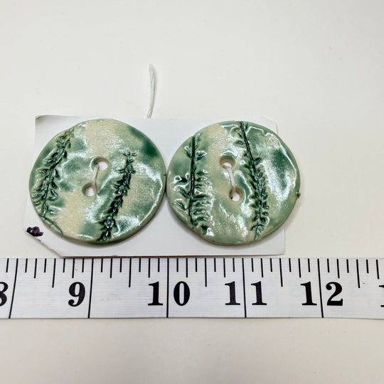 2 Hole Button - 50MM - Light Green - 2 Pack. - True Deadstock supplies Fabric by private - Sustainable Textile | FABCYCLE