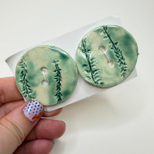 2 Hole Button - 50MM - Light Green - 2 Pack. - True Deadstock supplies Fabric by private - Sustainable Textile | FABCYCLE
