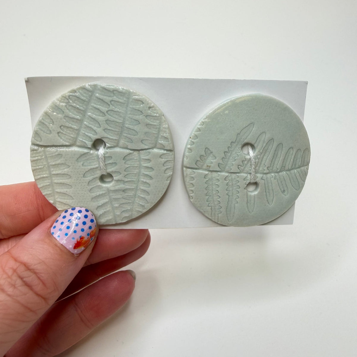 2 Hole Button - 50MM - Light Mint - 2 Pack - True Deadstock supplies Fabric by private - Sustainable Textile | FABCYCLE