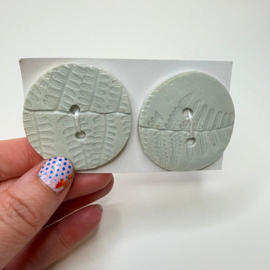 2 Hole Button - 50MM - Light Mint - 2 Pack - True Deadstock supplies Fabric by private - Sustainable Textile | FABCYCLE