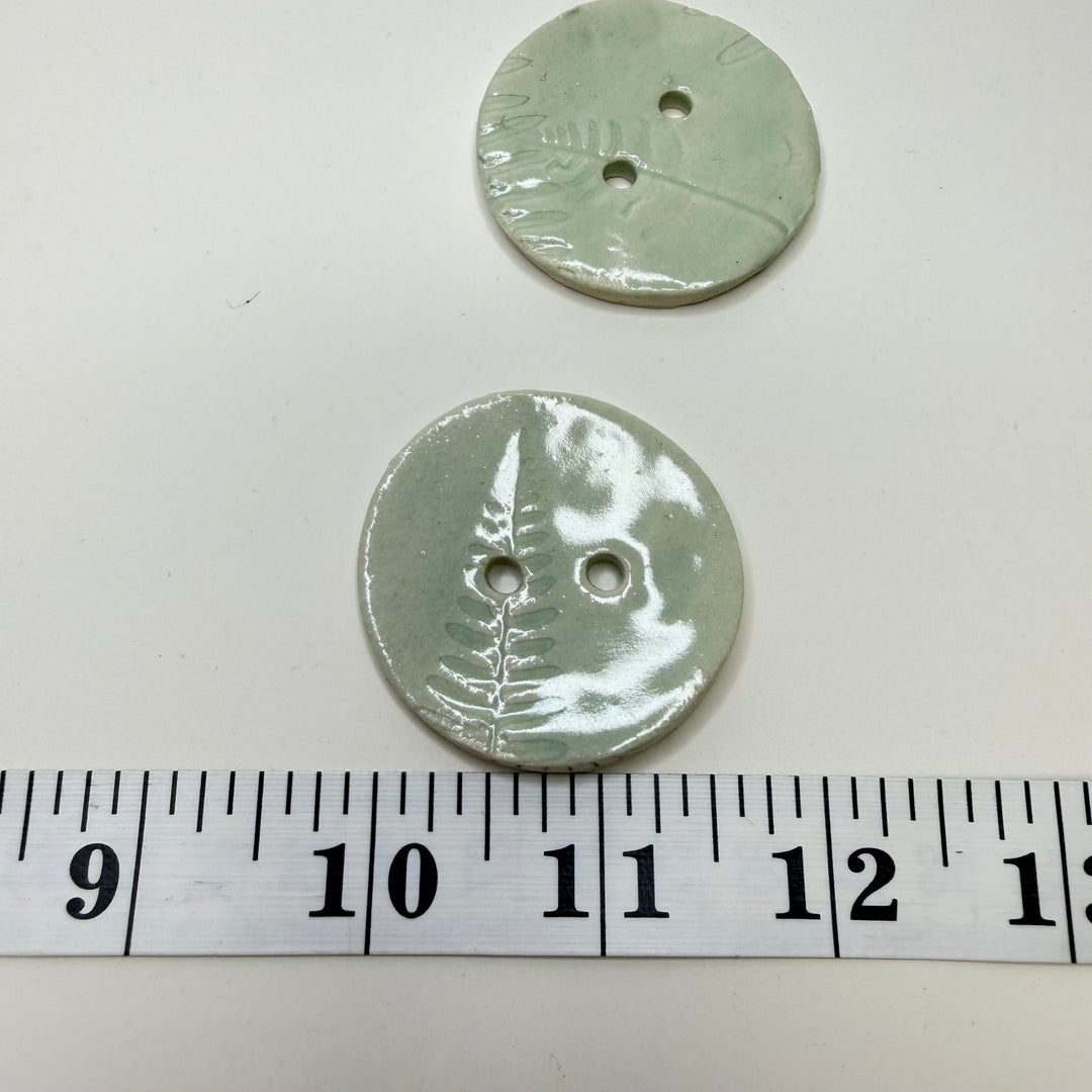 2 Hole Button - 50MM - Light Mint Green - 2 Pack - True Deadstock supplies Fabric by private - Sustainable Textile | FABCYCLE