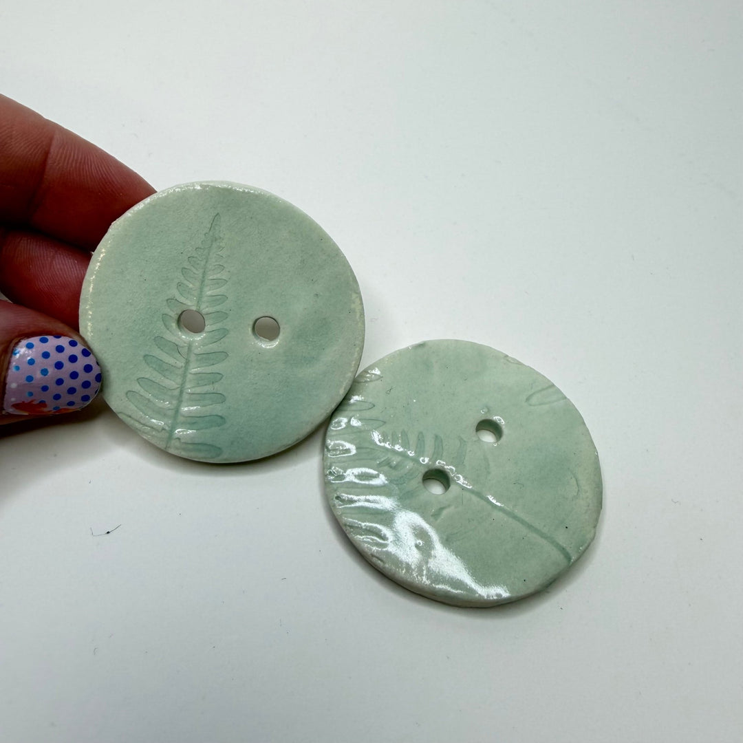 2 Hole Button - 50MM - Light Mint Green - 2 Pack - True Deadstock supplies Fabric by private - Sustainable Textile | FABCYCLE
