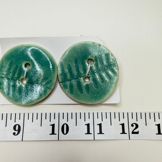 2 Hole Button - 50MM - Turquoise - 2 Pack - True Deadstock supplies Fabric by private - Sustainable Textile | FABCYCLE